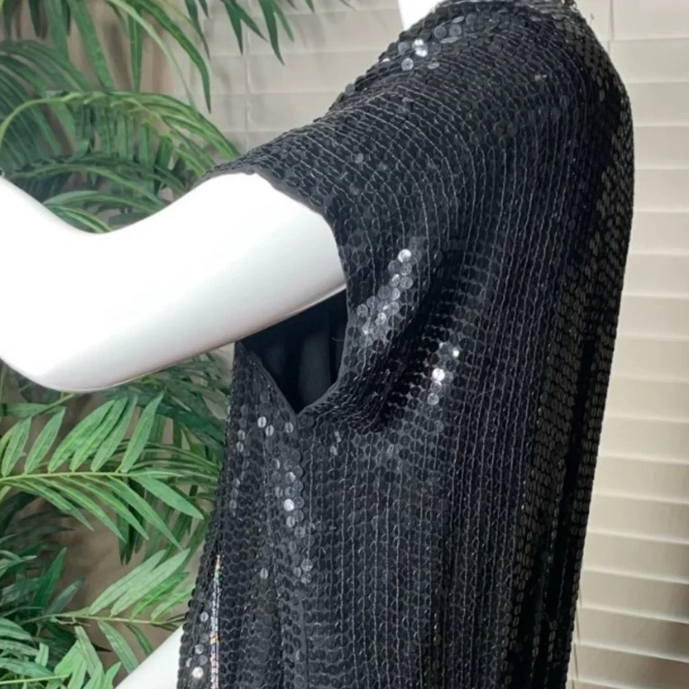 Black Sequence Dress 1920’s Style Size 8 - Picture 14 of 16